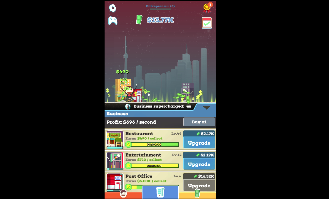tap rich idle screenshot